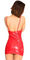 超ミニ丈のエナメル2wayセクシーボディコン レッド